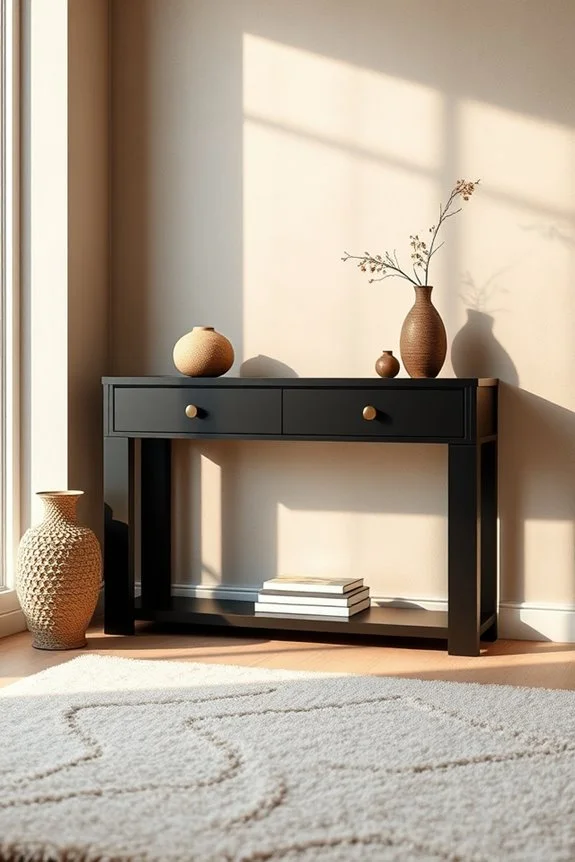 bold textured black console