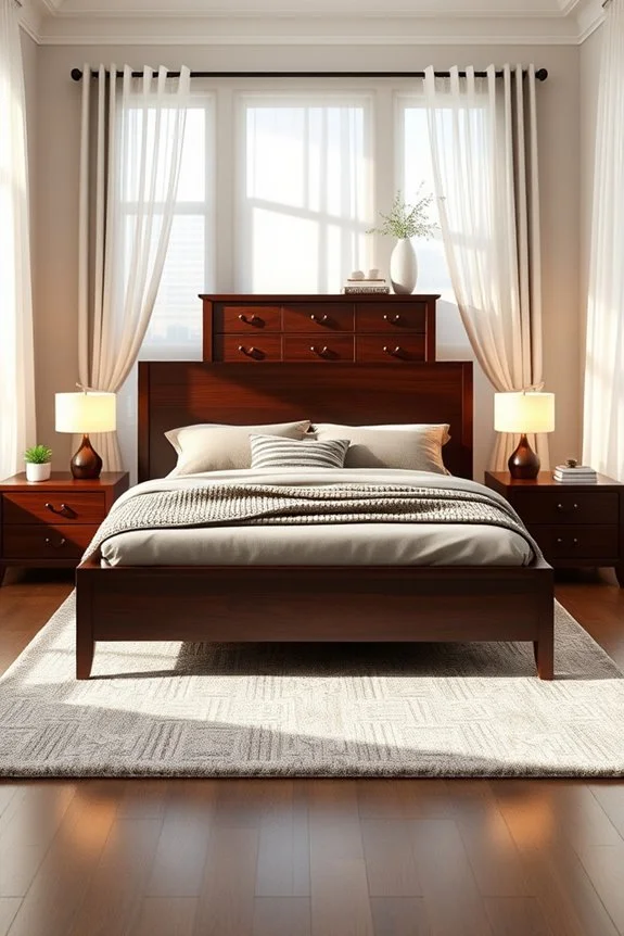 contemporary dark wood beds