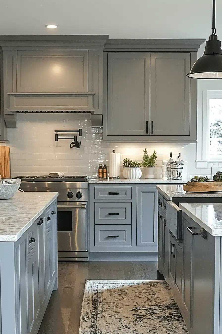 light gray kitchen cabinets