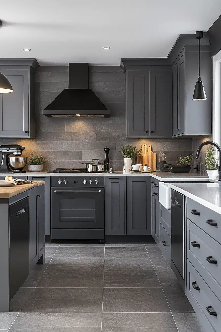 light gray kitchen cabinets