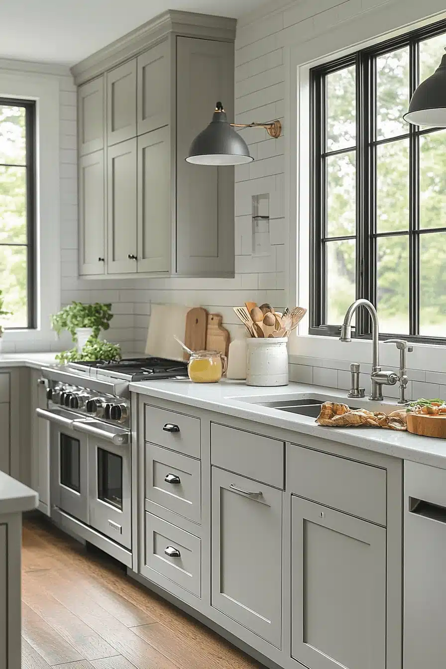 light gray kitchen cabinets