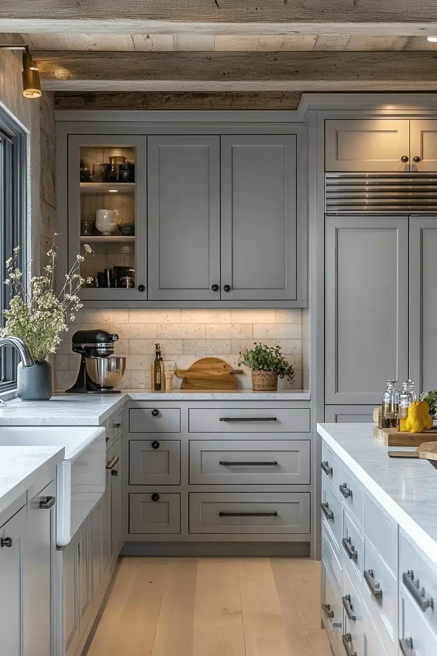 light gray kitchen cabinets