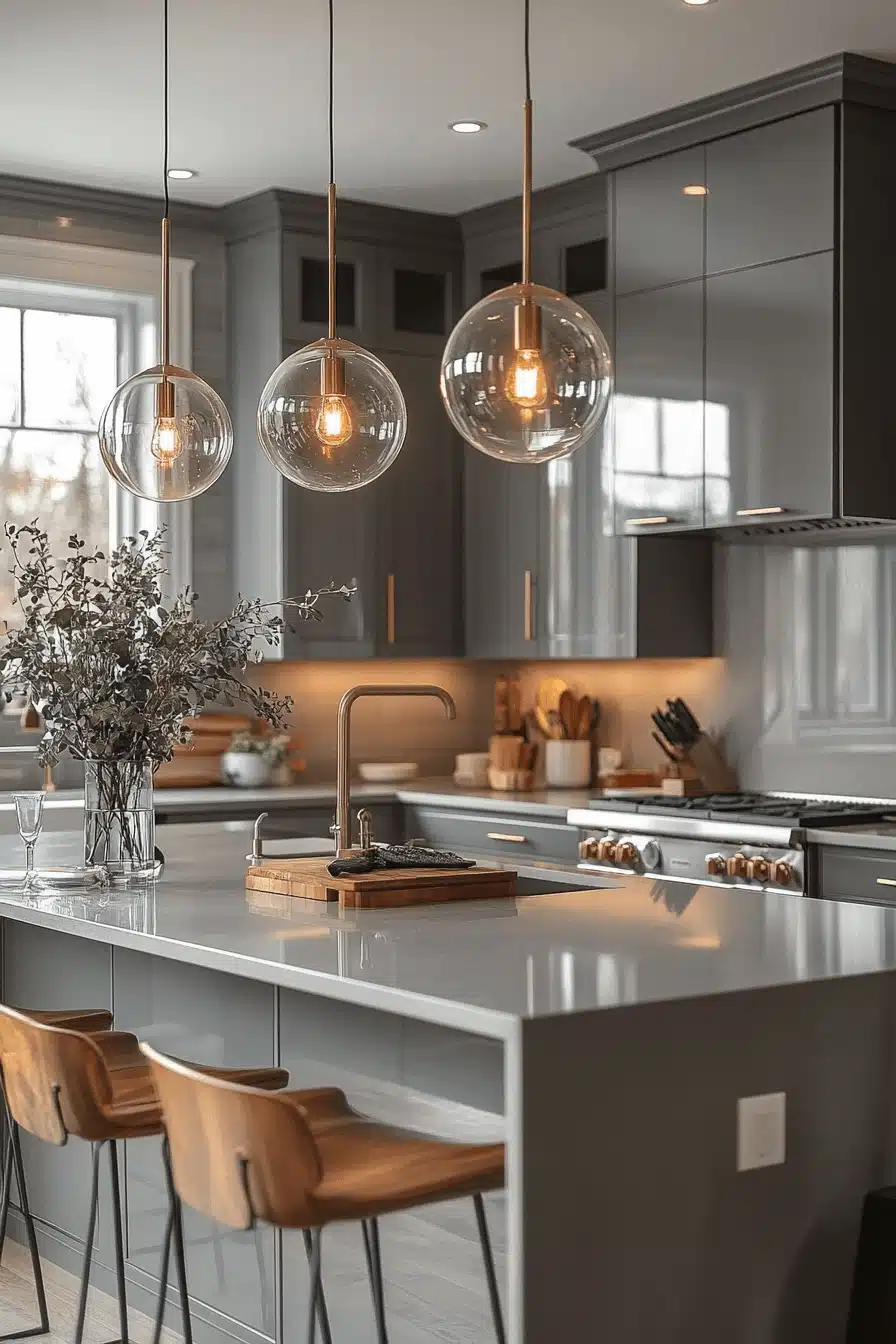 light gray kitchen cabinets