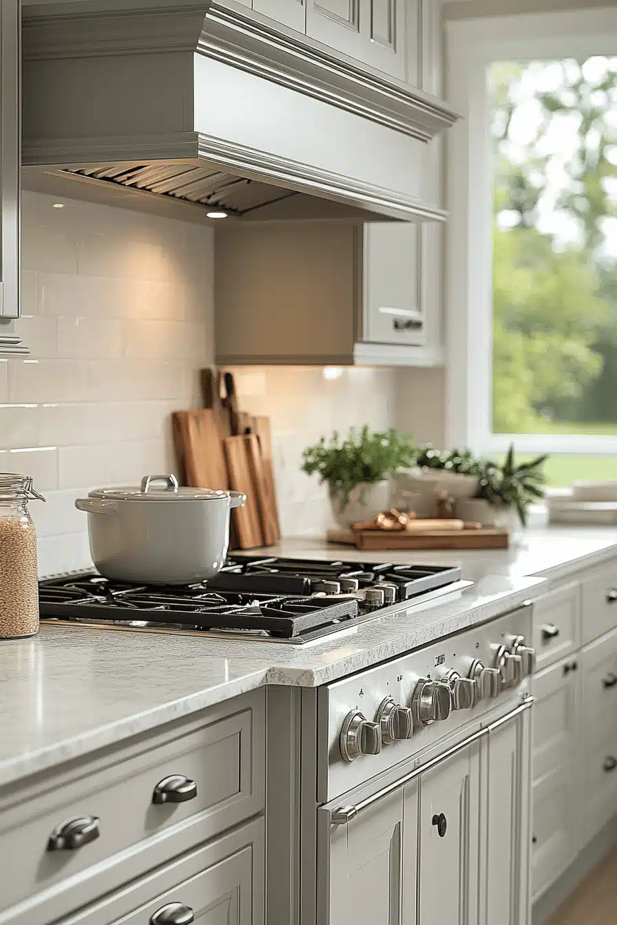 light gray kitchen cabinets