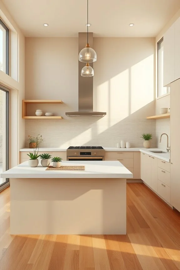 serene beige kitchen design
