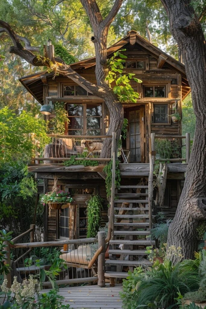 rustic treehouse