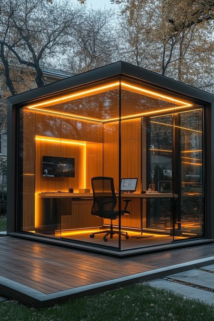 Transparent Modern Glass Office
