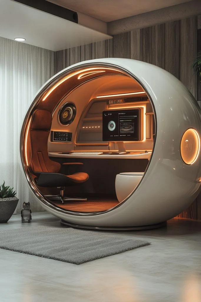 Futuristic Ergonomic Pod Office