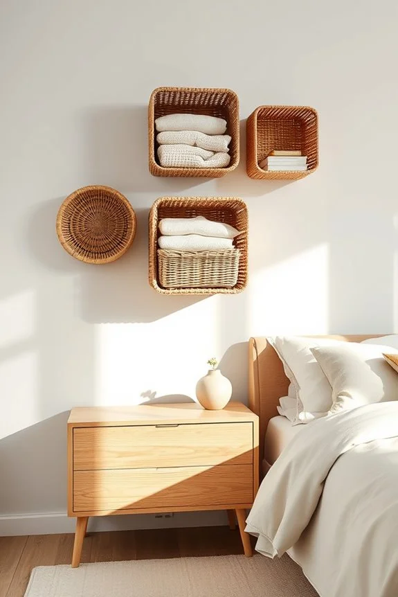 stylish wall mounted storage baskets