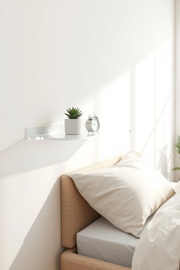 sleek acrylic bedside shelves