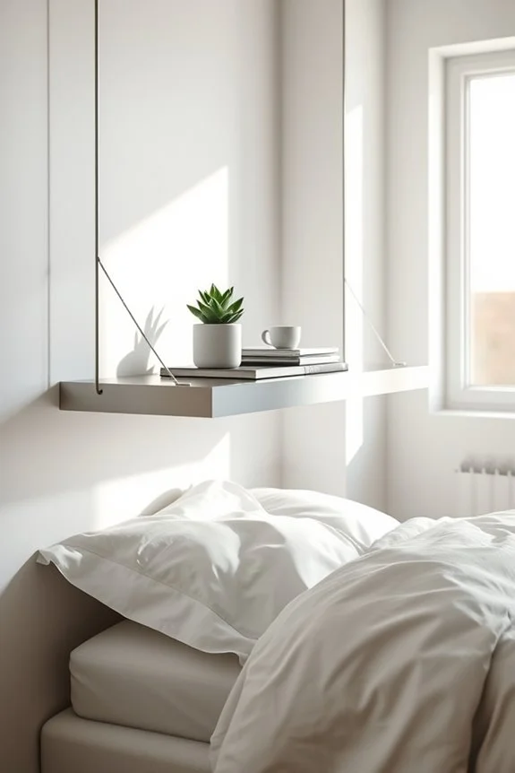 sleek minimalist metal shelves