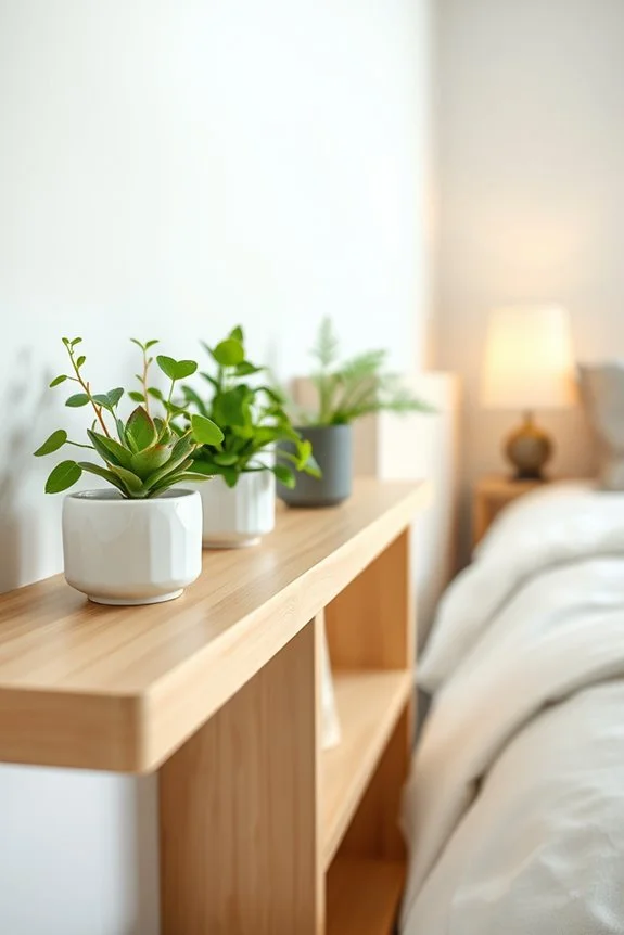 indoor shelves with planters