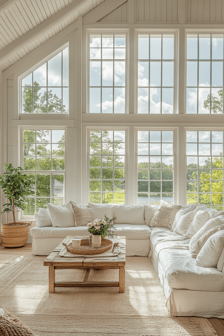 light-filled farmhouse living