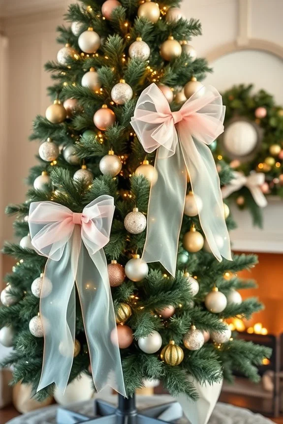 pastel tulle bows decoration