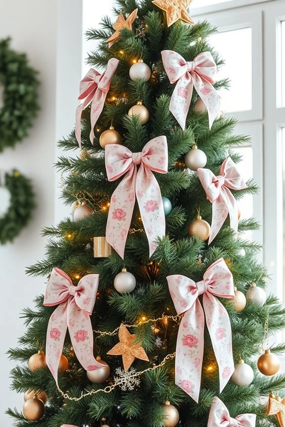 charming floral fabric bows