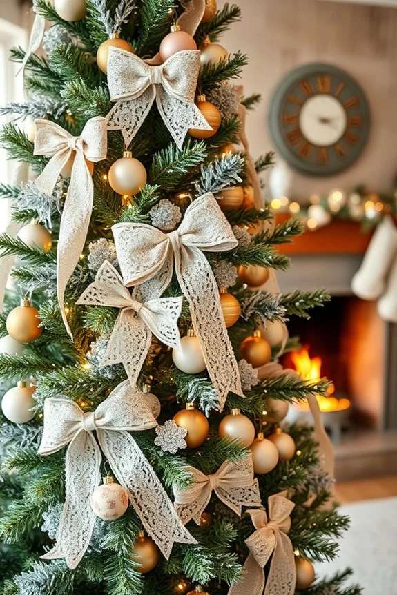 vintage lace bow accents