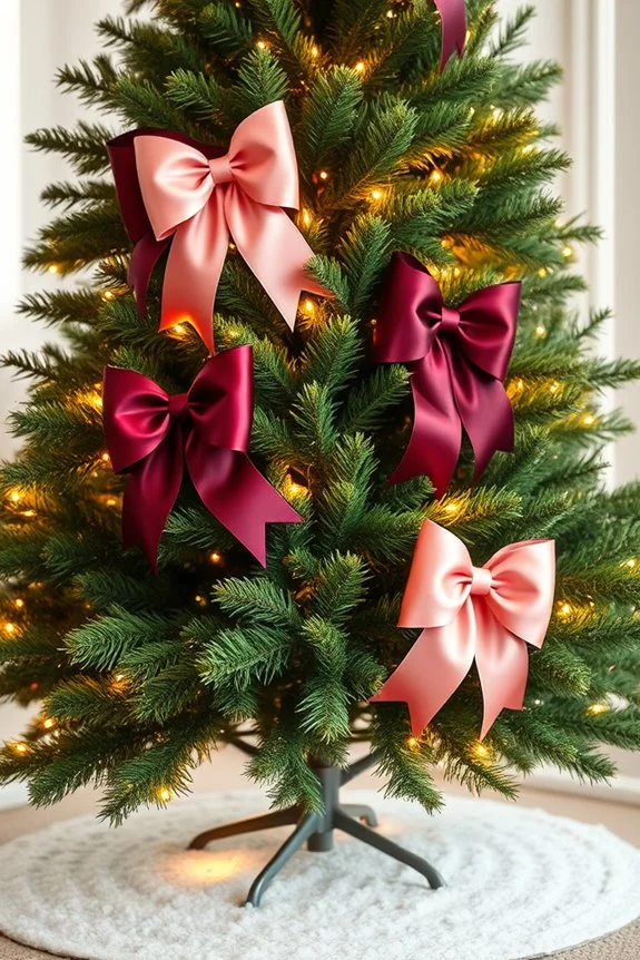 ombre bows enhance decoration