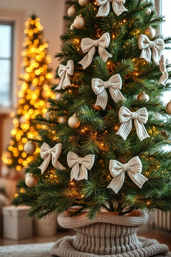 cozy knit bows for decoration