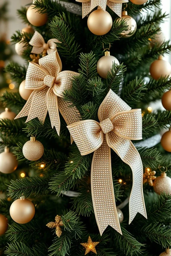 intricate beaded bow accents