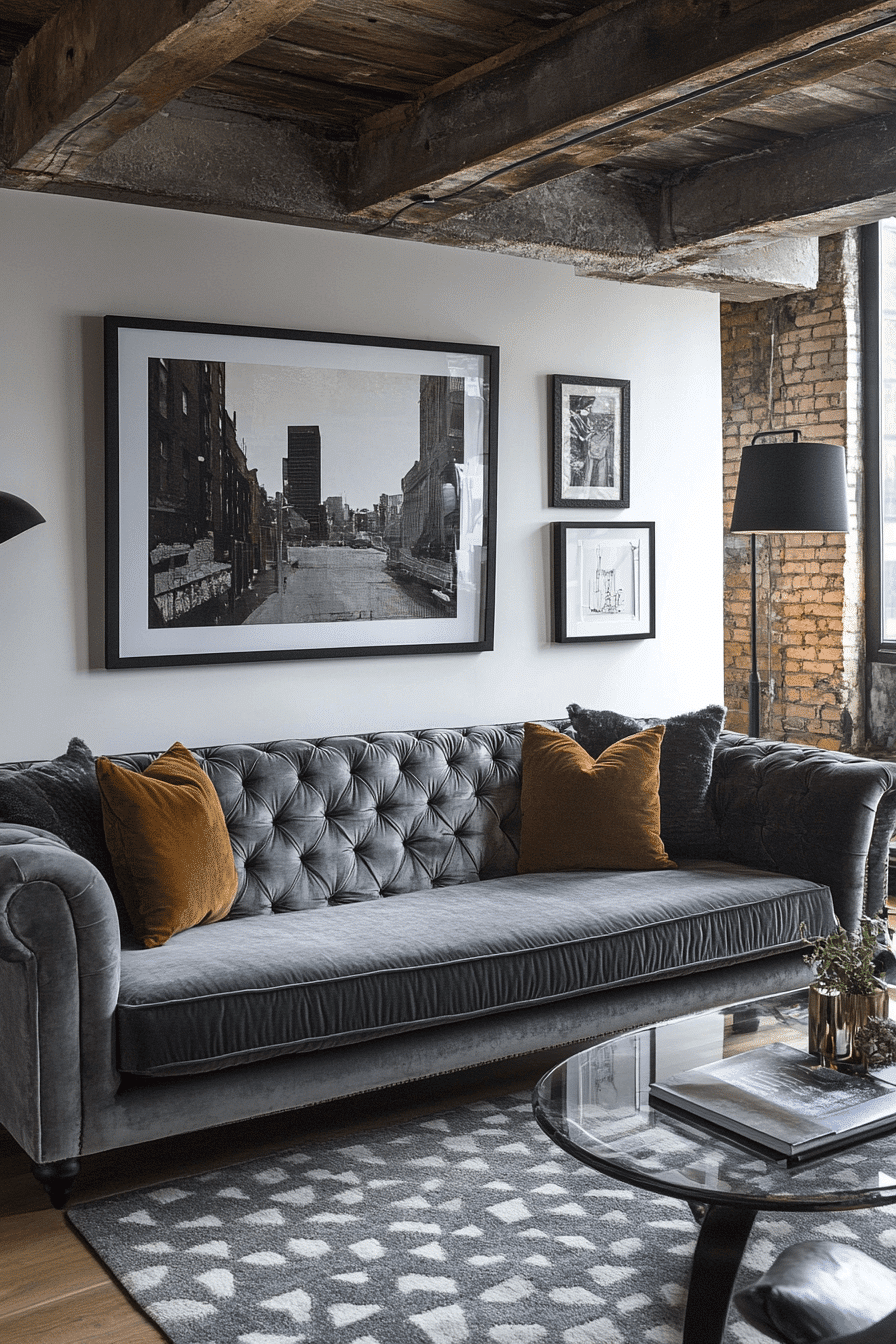 grey sofa decor