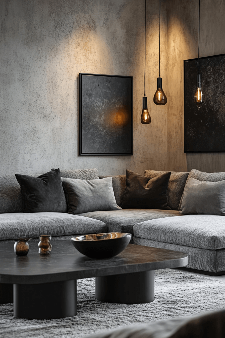 grey sofa decor