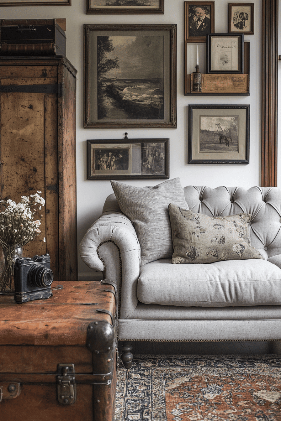 grey sofa decor