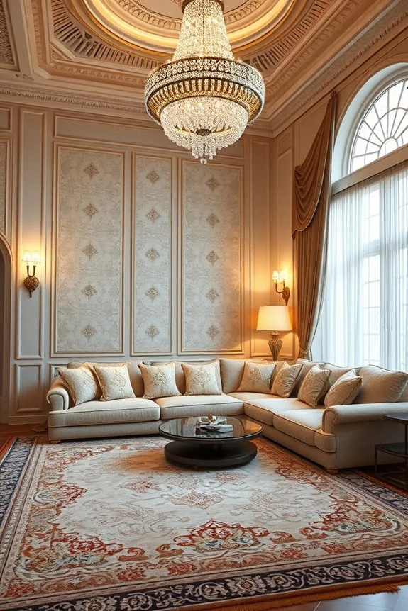 Layered lighting in living room