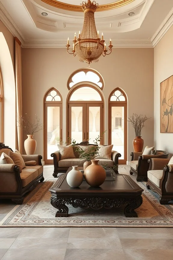 Living room with earthy tones
