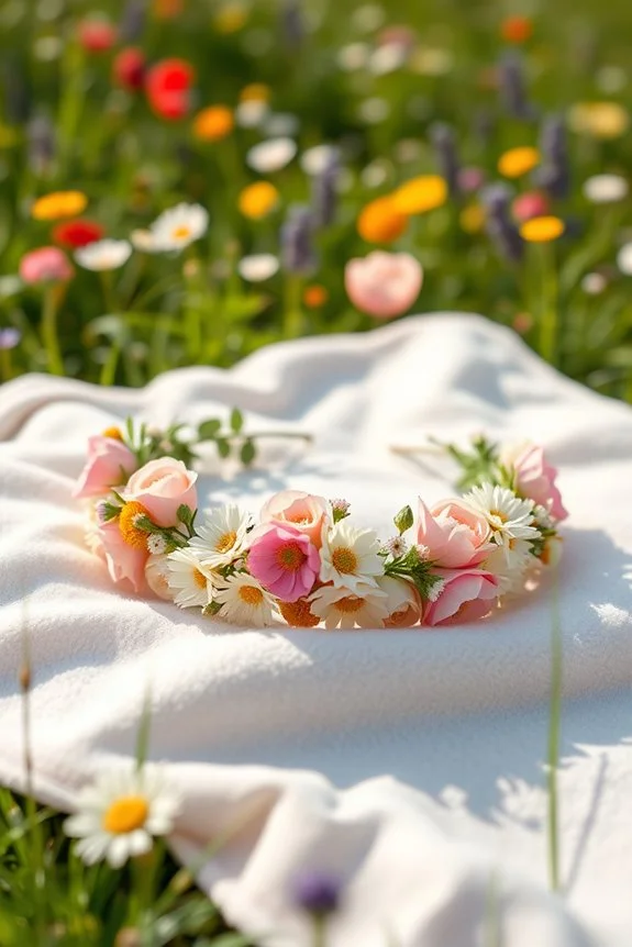 baby with floral crown