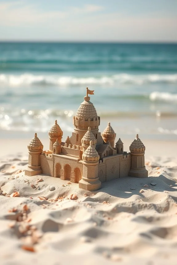 baby building sandcastle