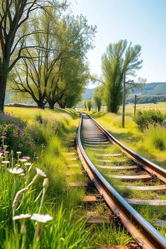 baby photoshoot near vintage train tracks
