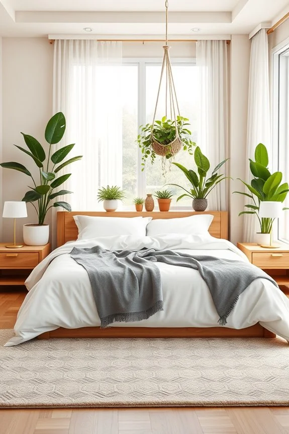 enhance bedroom with plants