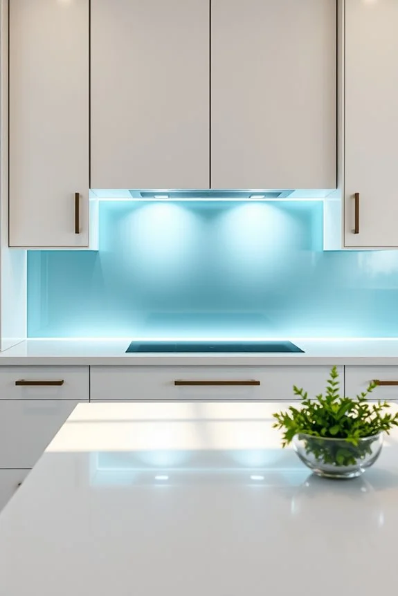 backlit glass kitchen elegance