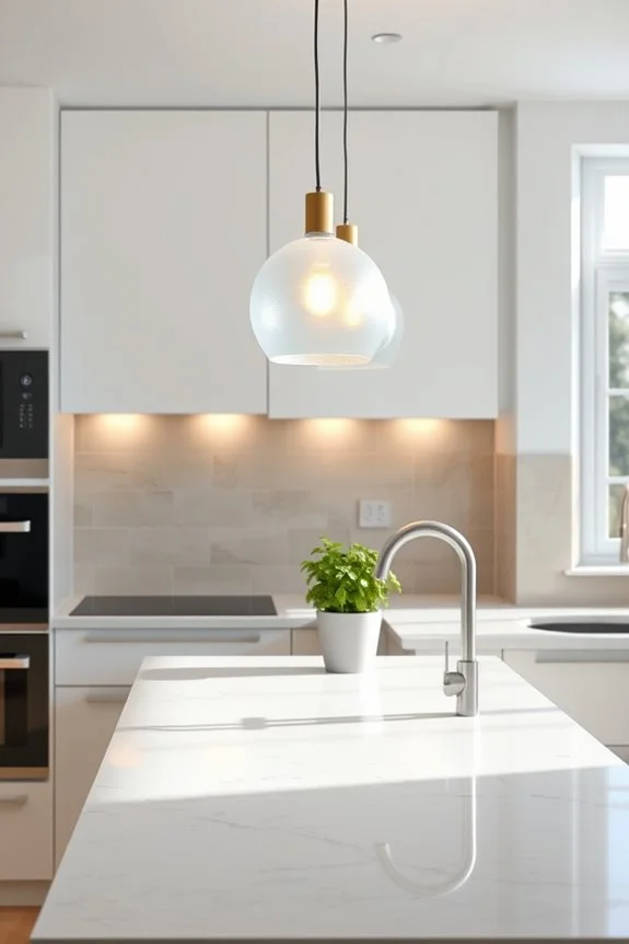 frosted glass kitchen lighting