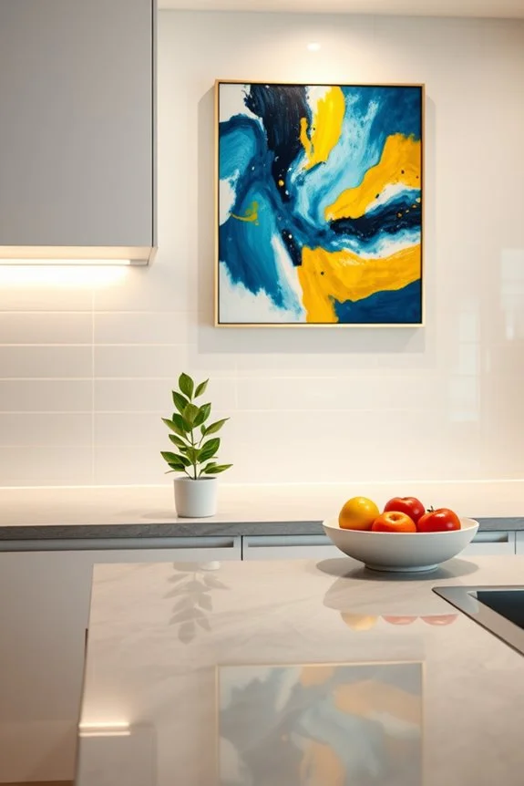 accent lighting enhances artwork