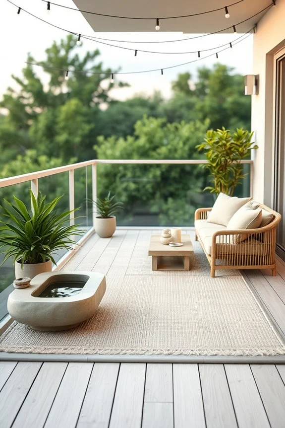 zen-inspired balcony setup