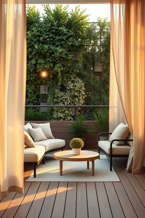 outdoor curtains on balcony