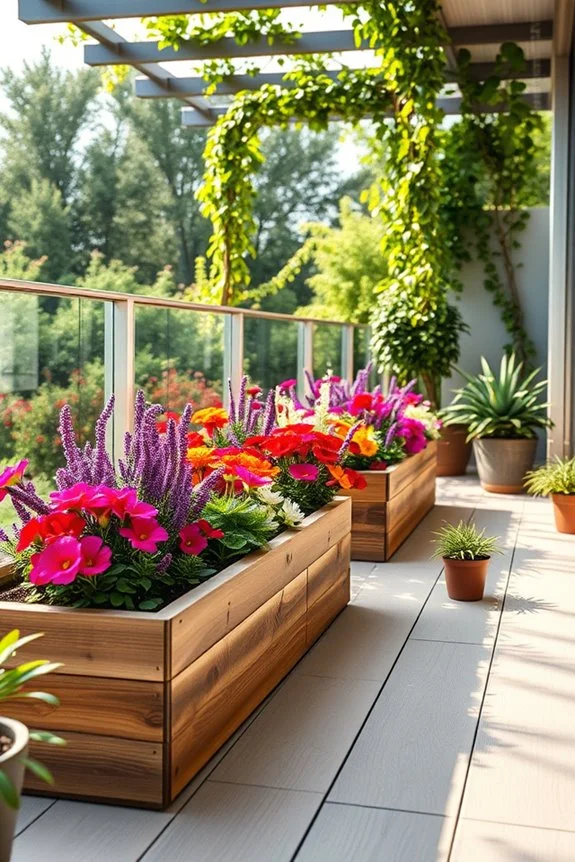 flower bed on balcony