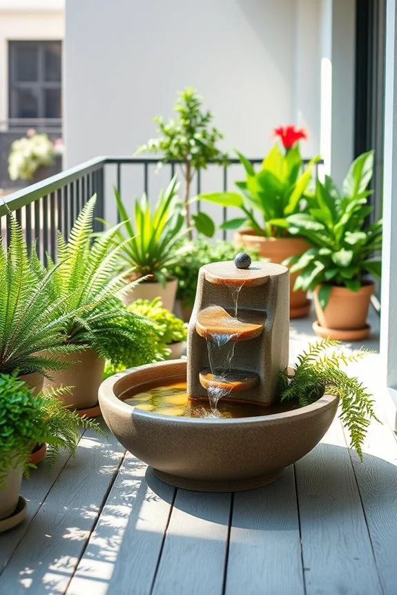 small elegant balcony fountain