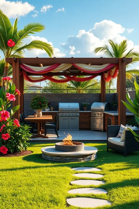 tropical backyard BBQ