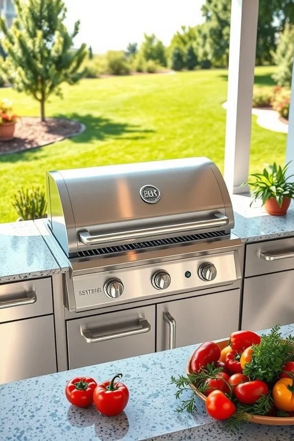 modern stainless steel BBQ station