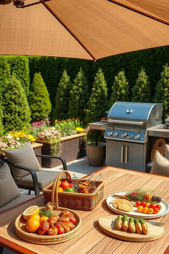 family-sized BBQ dining space