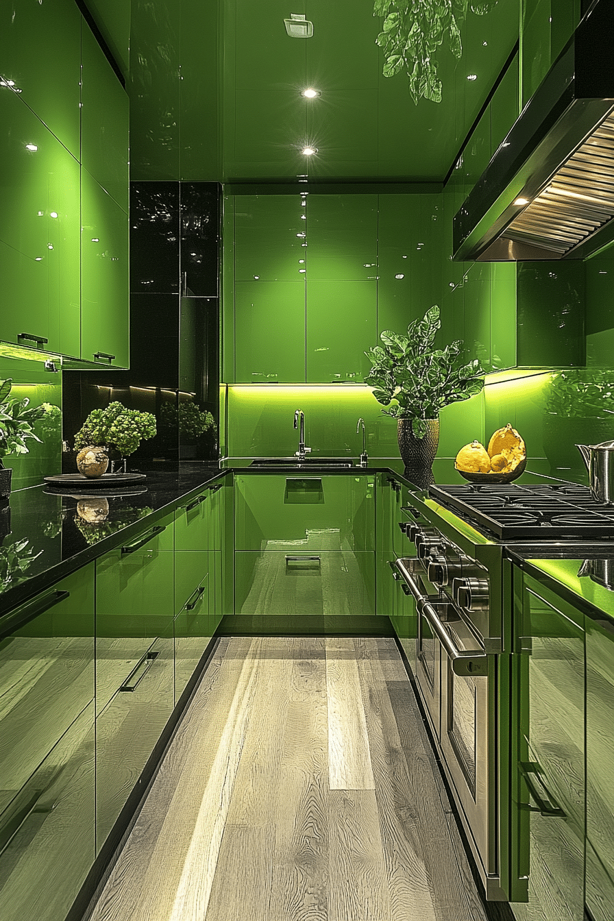 polished sage green kitchen