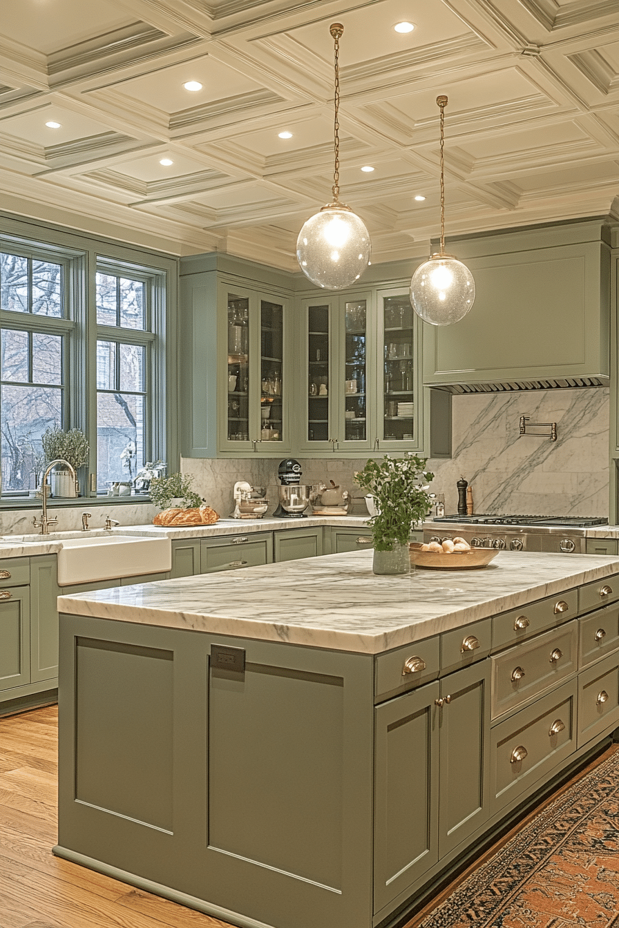 classic sage green kitchen