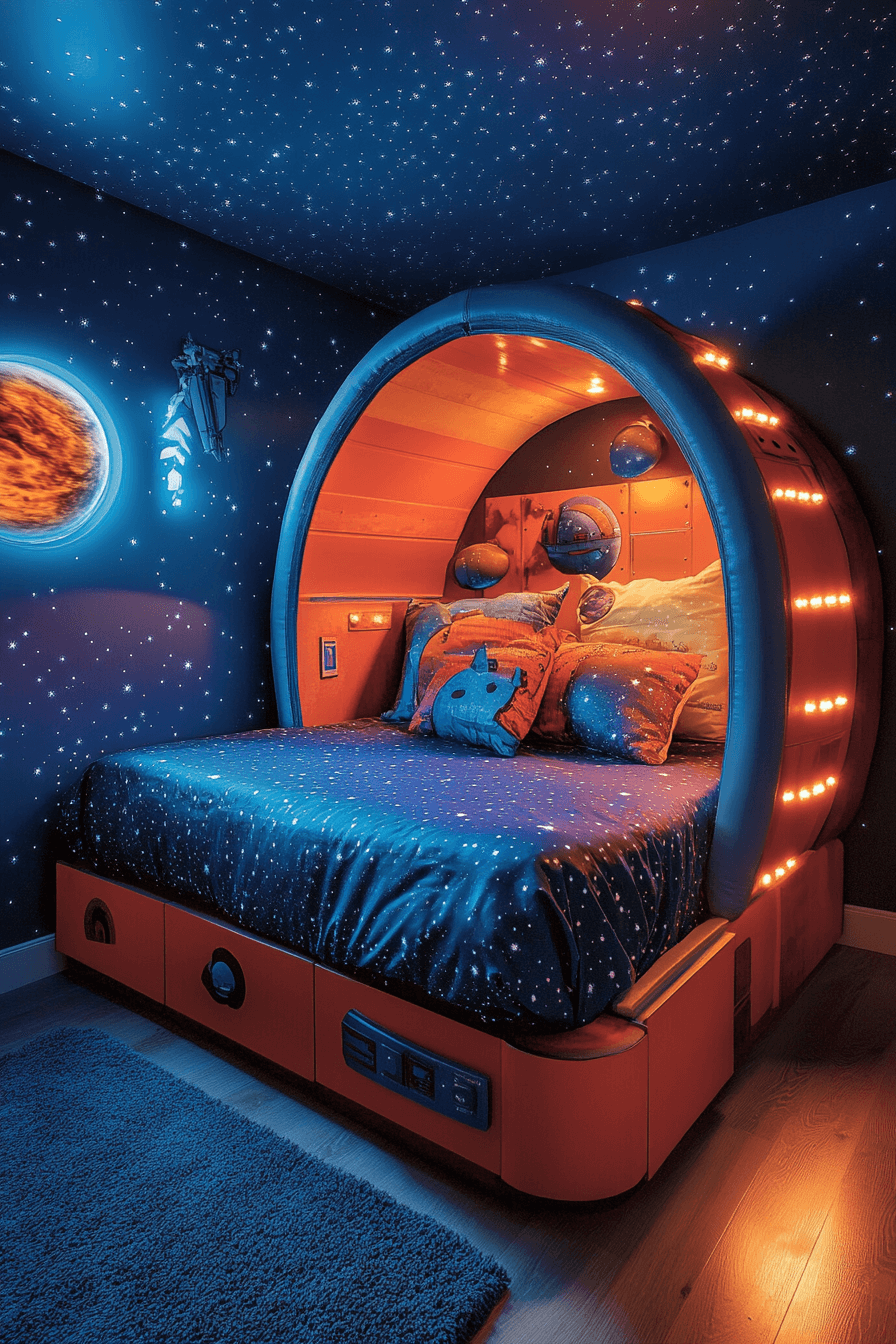 Space themed kids bedroom