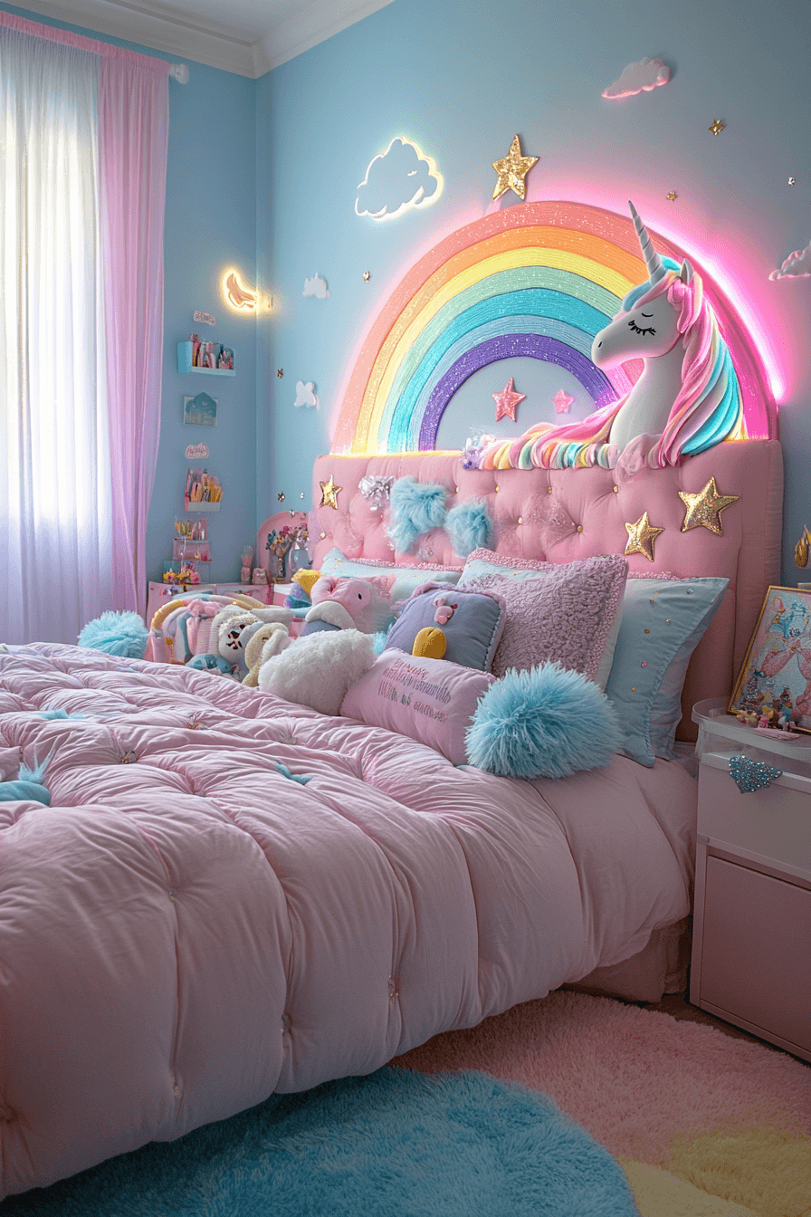 Unicorn themed kids bedroom