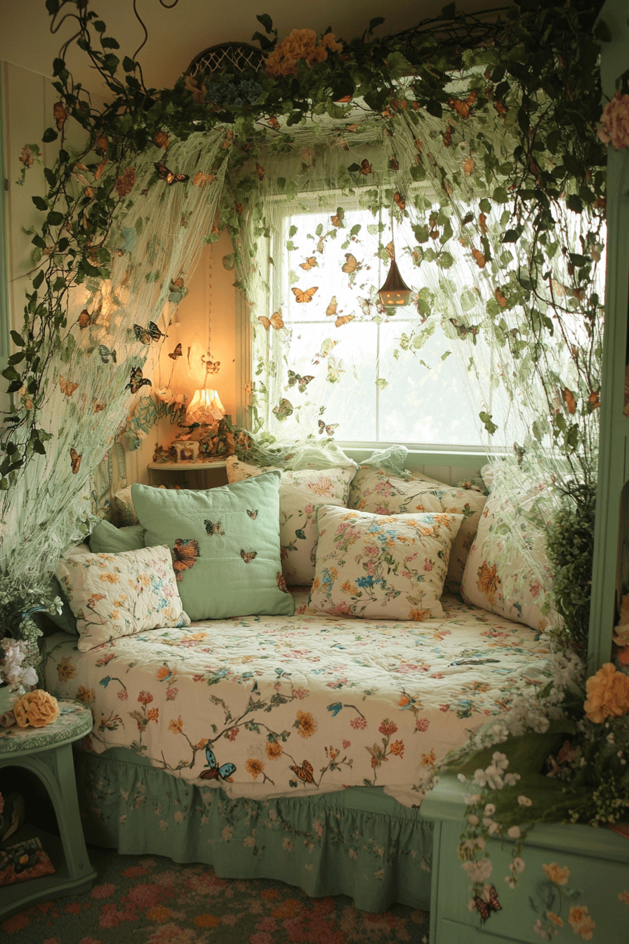 Butterfly themed kids bedroom