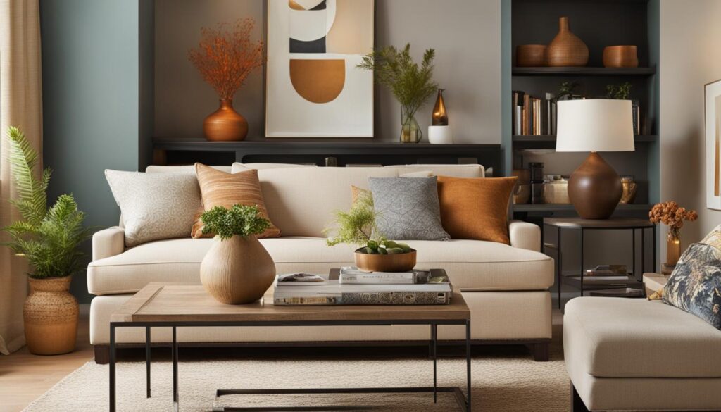 space-saving furniture arrangement