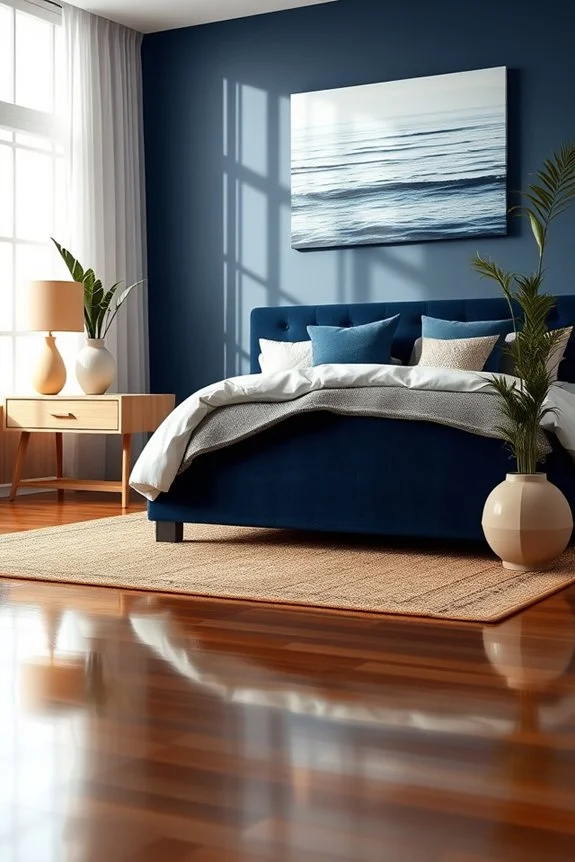 navy blue bedroom
