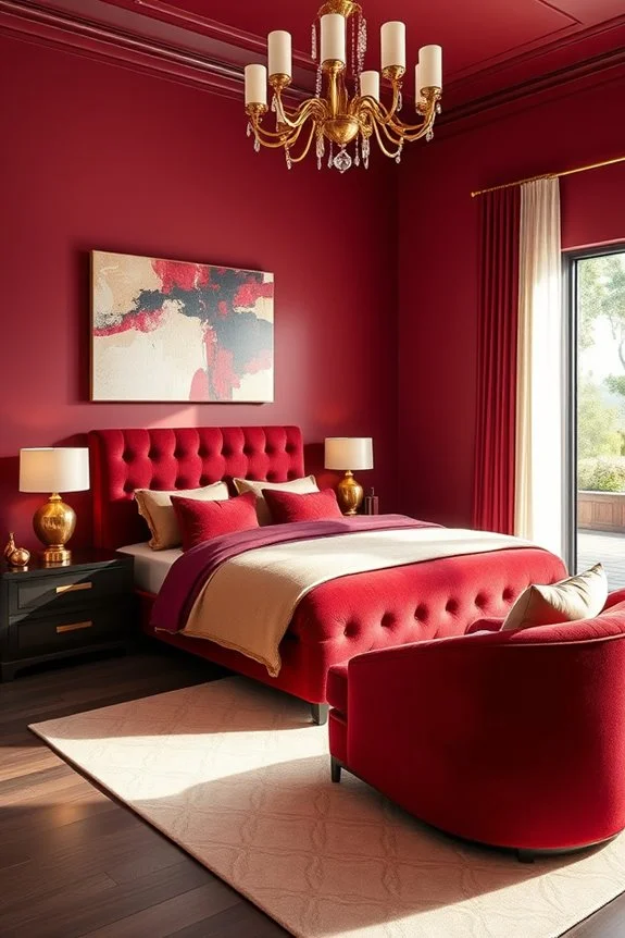 burgundy bedroom
